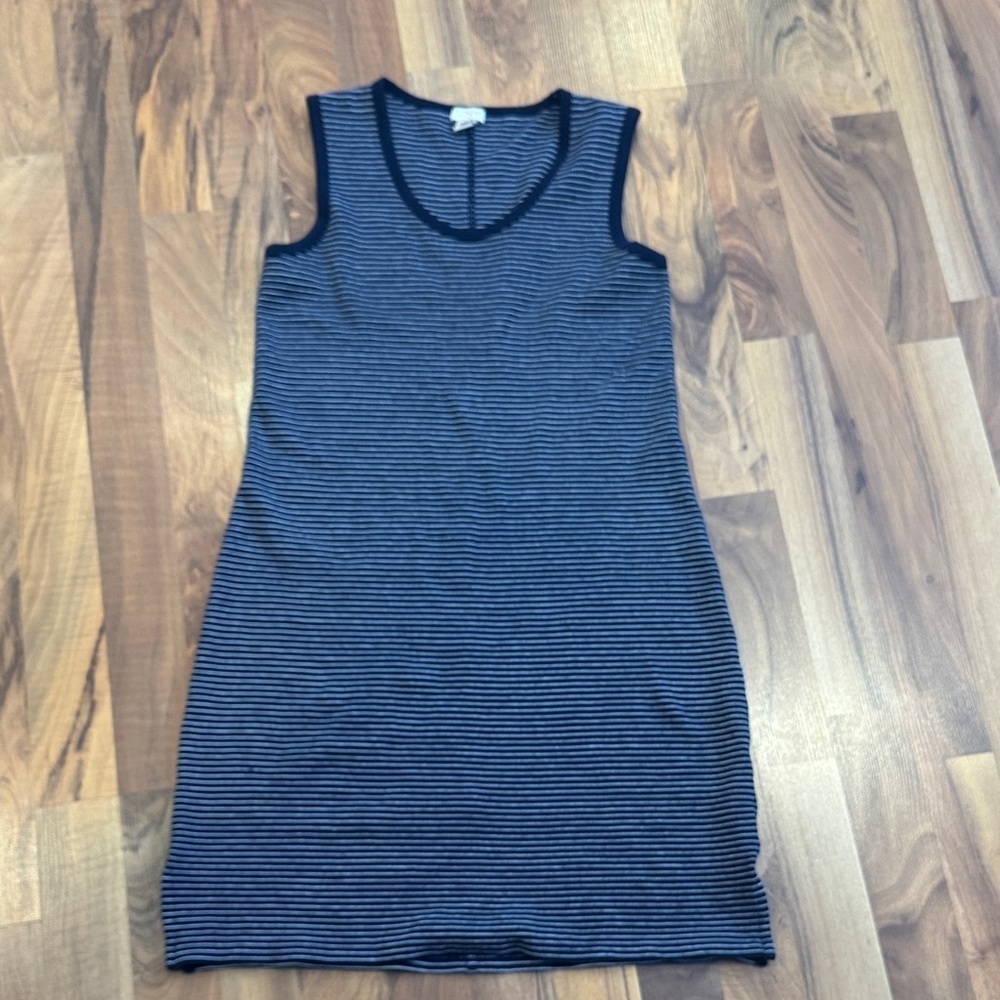 J. Crew dark blue and White Striped cotton dress